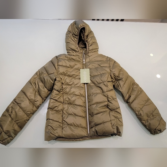 H&M puffer jacket, olive green, size 9-10 girls - Picture 3 of 5